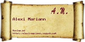 Alexi Mariann névjegykártya