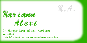 mariann alexi business card